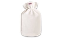 Detailbild - Wärmflasche aus Gummi, 2,0 l, Fleecebezüge, weiß