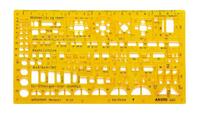 Architektur-Kombi-Schablone, 1:100, orange-transparent