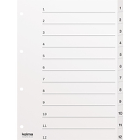 Kolma 18.112.16 Tab-Register Numerischer Registerindex Papier Weiß