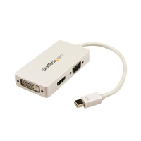 StarTech.com Adattatore Mini DisplayPort a HDMI, DVI & VGA - Convertitore mDP per macbook 3 in 1 - bianco
