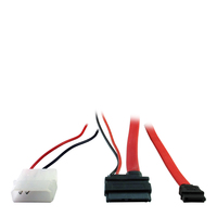 Inter-Tech 0.15m Slim SATA 7+6p/2p+SATA 7p cavo SATA 0,15 m SATA 13-pin SATA 7-pin Nero, Rosso, Bianco