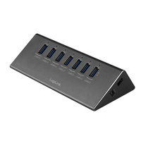 LogiLink UA0228 interface hub USB 3.2 Gen 1 (3.1 Gen 1) Micro-B 5000 Mbit/s Aluminium, Black