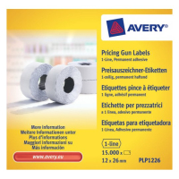 Avery PLP1226 étiquette auto-collante Etiquette prix Permanent Blanc 15000 pièce(s)