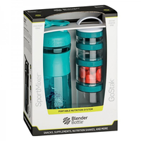 BlenderBottle ComboPak Sportmixer GoStak Fitness 820 ml Kunststoff, Polyoxymethylen (POM), Polypropylen (PP), Tritan Türkis