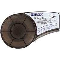 Brady M21-750-430-WT-CL etichetta per stampante Trasparente Etichetta per stampante autoadesiva