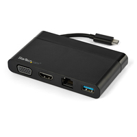 StarTech.com Adaptador Multipuertos USB-C 4K con HDMI, VGA, Ethernet Gigabit y USB 3.0 - Mini Docking Station USB Tipo C de Viajes a HDMI de 4K o VGA 1080p - Replicador de Puert...