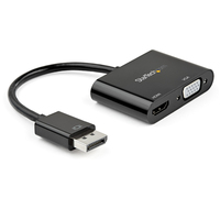 StarTech.com Adaptateur DisplayPort vers HDMI VGA - Dongle Convertisseur Numérique Multiport Actif Vidéo d'Écran DP 1.2 Mâle vers HDMI 2.0 4K 60 Hz VGA Femelle pour PC/CG