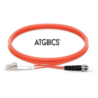 ATGBICS LC-ST OM2, Fibre Optic Cable, Multimode, Duplex, Orange, 25m