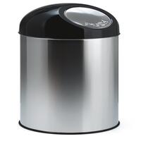 Metall Abfallbehälter Bulletbin, mit Inneneimer, 40 Liter, Farbe Edelstahl-Schwarz