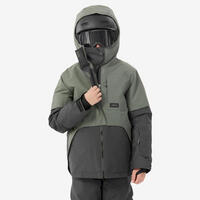Boys' High Resistance Long Snowboard Jacket - Snb 500 - Khaki - 14 Years