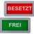 Relaxdays Türschild "Besetzt Frei", 2er Set, Toilettenschild mit Klebestreifen, Magneten und Schieber, Acryl, silber