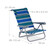 Relaxdays Liegestuhl klappbar, verstellbar, Strandstuhl mit Nackenkissen, Armlehnen & Flaschenöffner, blau/grün/weiß