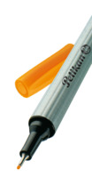 Feinschreiber Pelikan Fineliner 96® Orange, Material des Clips: ohne Clip, Farbe des Schaftes: silber, Farbe der Kappe: in Schreibfarbe, Schreibfarbe von Schreibgeräten: orange....