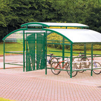 Compound Cycle Shelter with Canopy - 16 Bikes - Blue