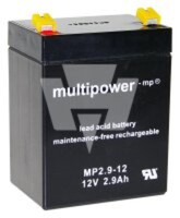 Multipower Blei-Akku MP2,9-12 MP2,9-12 Pb 12V / 2,9Ah Faston 4,8, Pluspol links