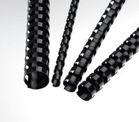 RENZ Plastikbinderücken 19mm A4 17190121 schwarz, 21 Ringe 50 Stück