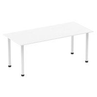 Impulse 1800mm Straight Table White Top White Post Leg I003695