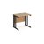 Maestro 25 straight desk 800mm x 600mm - black cable managed leg frame and beech