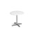 Roma circular dining table with 4 leg chrome base 800mm - white