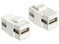 Keystone Jack, USB 2.0 A Buchse an USB 2.0 A Buchse, Delock® [86317]