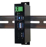 4 Port USB 3.0/ 3.1 (Gen.1) Metall HUB, 1x Buchse C und 3x Buchse A, Upstream Buchse B, Surge Protec