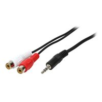 Stereo Audio Anschlusskabel, 3,5mm Klinkenstecker zu 2x RCA (Chinch) Buchse, 0.2m, LogiLink®, [CA104