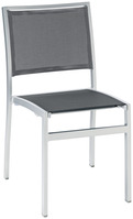 Stuhl Tailor ohne Armlehne; 48x57x84 cm (BxTxH); Sitz anthrazit, Gestell silber;