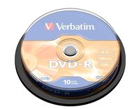 DVD-R, General, 16X, 4.7GB, Branded Matt Silver,10 Pack,