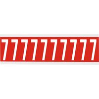Identical numbers and letters on one card for indoor use CNL2R 7, Red, White, Rectangle, Removable, White on red, Vinyl, Matte selbstklebende Labels