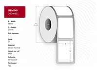 Label 56x25 - Core 25. White. Top-coated. DT. Permanent. 1.000 labels per roll. 24 rolls per box Etichette per stampante