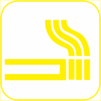 Piktogramm - Rauchen erlaubt, Gelb, 20 x 20 cm, PVC-Folie, Selbstklebend, Weiß