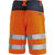 Pantalones cortos de advertencia, naranja brillante / azul marino, talla 48.