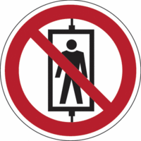 Sicherheitskennzeichnung - Personenbeförderung verboten, Rot/Schwarz, 31.5 cm