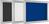 Schaukasten B1607xT75xH1032 mm 7x3 = 21 Blatt DIN A4 blaue Rückwand