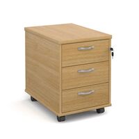 Express office mobile pedestal drawers - 3 drawer, oak