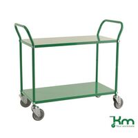 Kongamek two tier trolley, braked - green