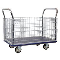 Platform truck with chrome mesh panel sides and ends - 500kg capacity