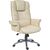 Leather executive gull wing executive chair - cream