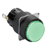 Leuchtmelder, rund Ø 16, IP 65, grün, Integral LED, 12 V, Stecker