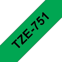 Brother TZe751 Ruban stratifié COMPATIBLE d'étiquettes - Texte noir sur fond vert - Largeur 24mm x 8 mètres