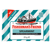 Fishermans Friend Spearmint ohne Zucker, Pastillen, 25g Beutel
