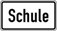 Verkehrszeichen VZ 1012-50 Schule, 330 x 600, 2mm flach, RA 1