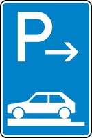 Verkehrszeichen VZ 315-81 Parken auf Gehwegen (Anfang), 630 x 420, 2mm flach, RA 1