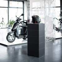 EasyCube Hooded Display Case / Floorstanding Presentation Showcase / EasyCube Plinth Showcase | black 1400 mm 400 mm 14.0 kg