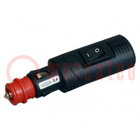 Cigarette lighter plug; screw terminal; 8A; Sup.volt: 12÷24VDC