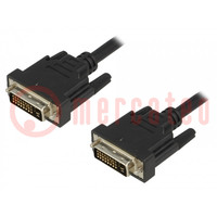 Kabel; dual link; DVI-D (24+1) Stecker,beiderseitig; 2m; schwarz