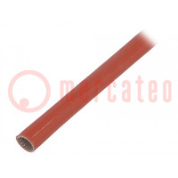 Insulating tube; fiberglass; brick red; -60÷250°C; Øint: 5mm