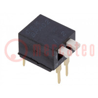 Schakelaar: DIP-SWITCH; Aantal secties: 2; OFF-ON; 0,025A/24VDC