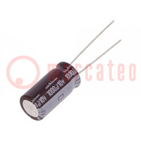 Capacitor: electrolytic; low ESR; THT; 1000uF; 10VDC; Ø10x20mm