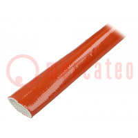 Guaina elettroisolante; fibra di vetro; rosso mattone; L: 25m